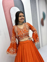 Designer Chinon Lehenga with Embroidered Blouse & Jacket – Big 6 Meter Flair