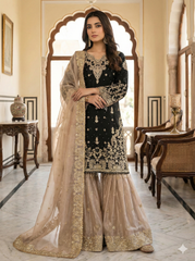 Pure Heavy GMY Silk Embroidered Coding Dori Sequence Work Set