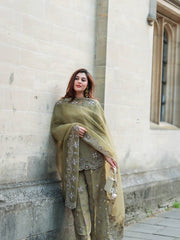 French Crep Silk Top-Bottom And Dupatta Set Fully Stitched Ready To Wear