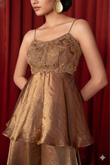 WEDDING SEASON OUR SEQUENCE EMBROIDERED TOP, PLAZZO AND DUPATTA