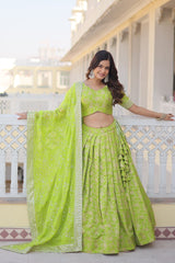 Designer Dyeable Pure Viscose Jacquard fabric Lehenga Choli & Dupatta Set