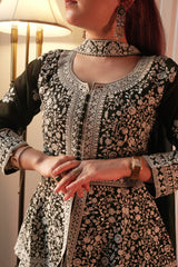 Designer Embroidered Peplum Top Palazzo Set for Women