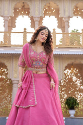 Premium Wedding Lehenga Choli with Heavy Embroidery & Cancan Patta