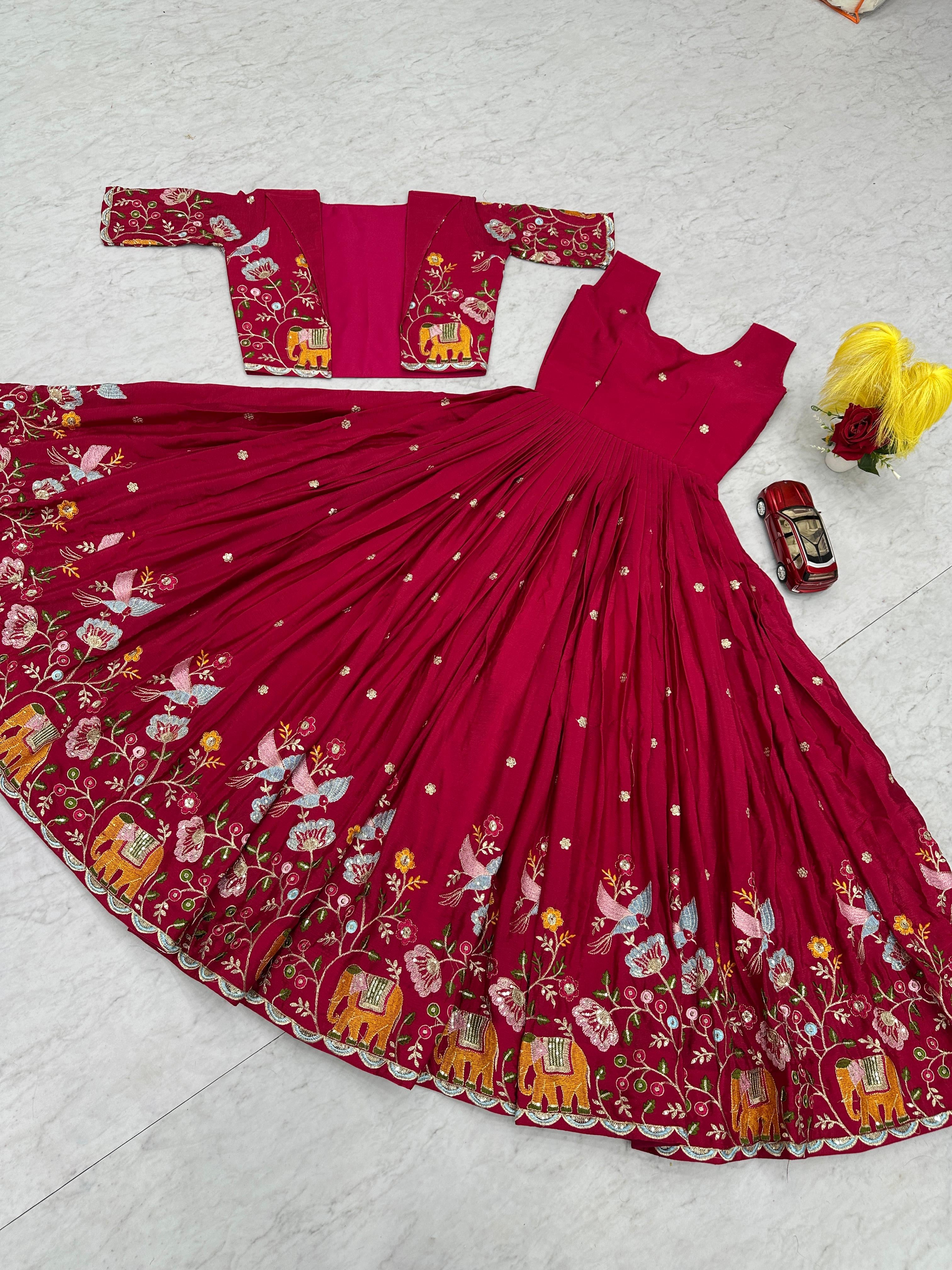 Embroidery work Gown with Jacket