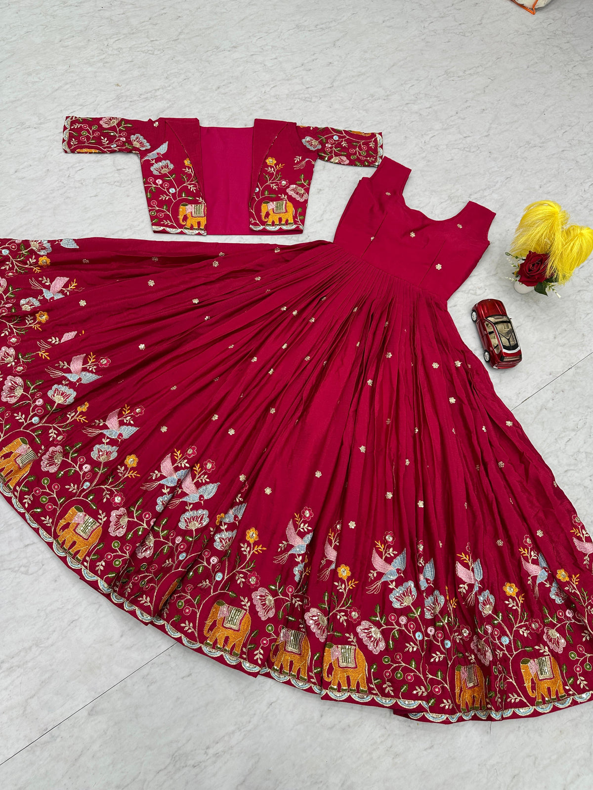 Embroidery work Gown with Jacket