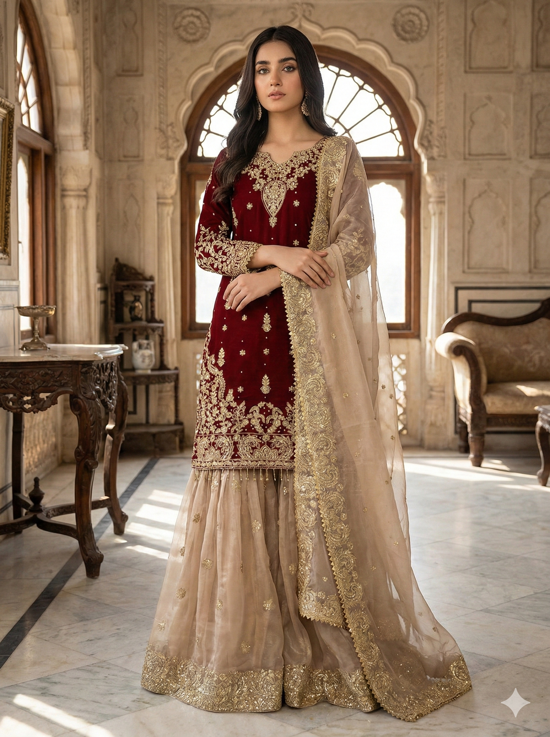 Pure Heavy GMY Silk Embroidered Coding Dori Sequence Work Set