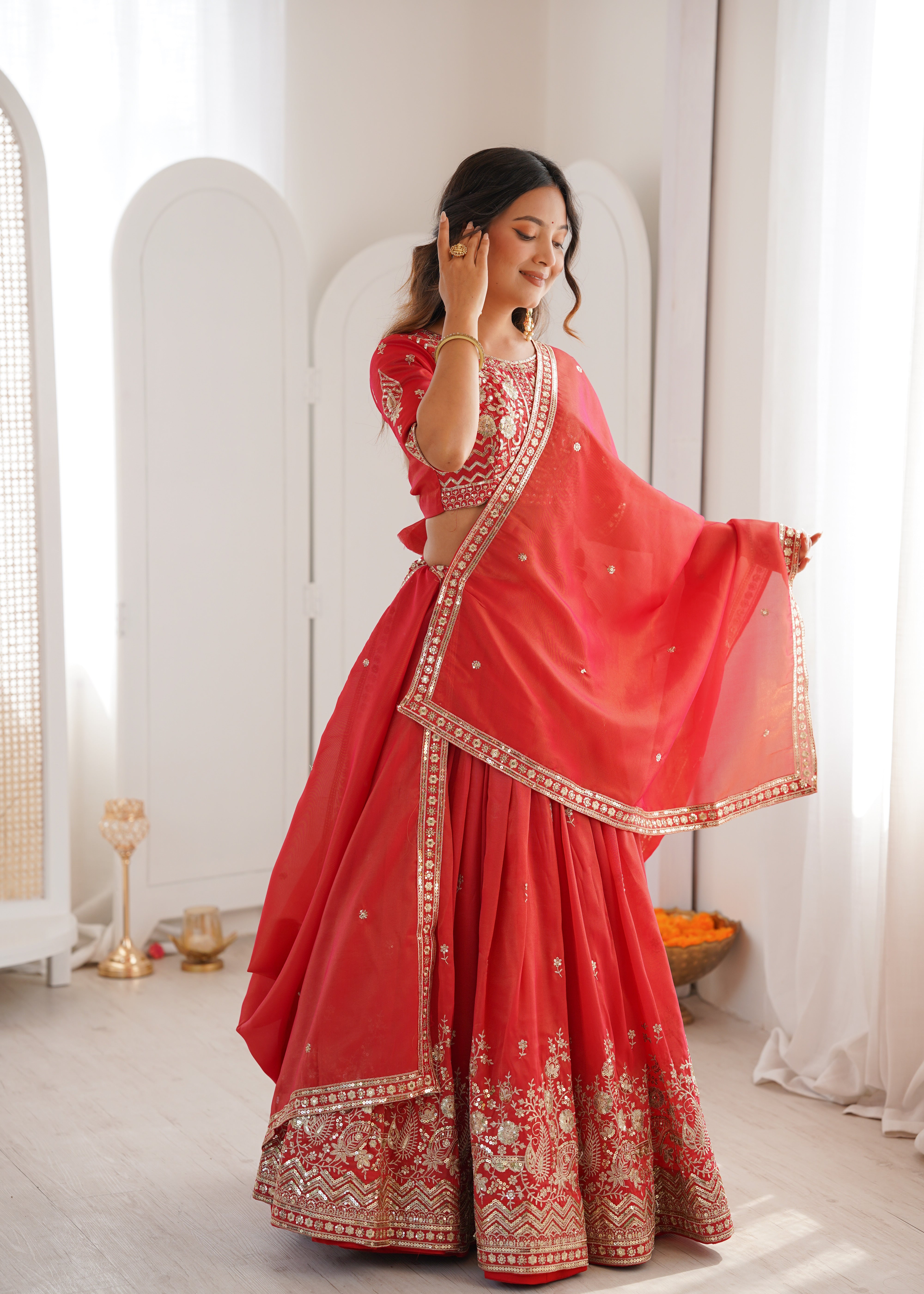 Wedding & Party Wear Designer Lehenga Set with Heavy Embroidery Work