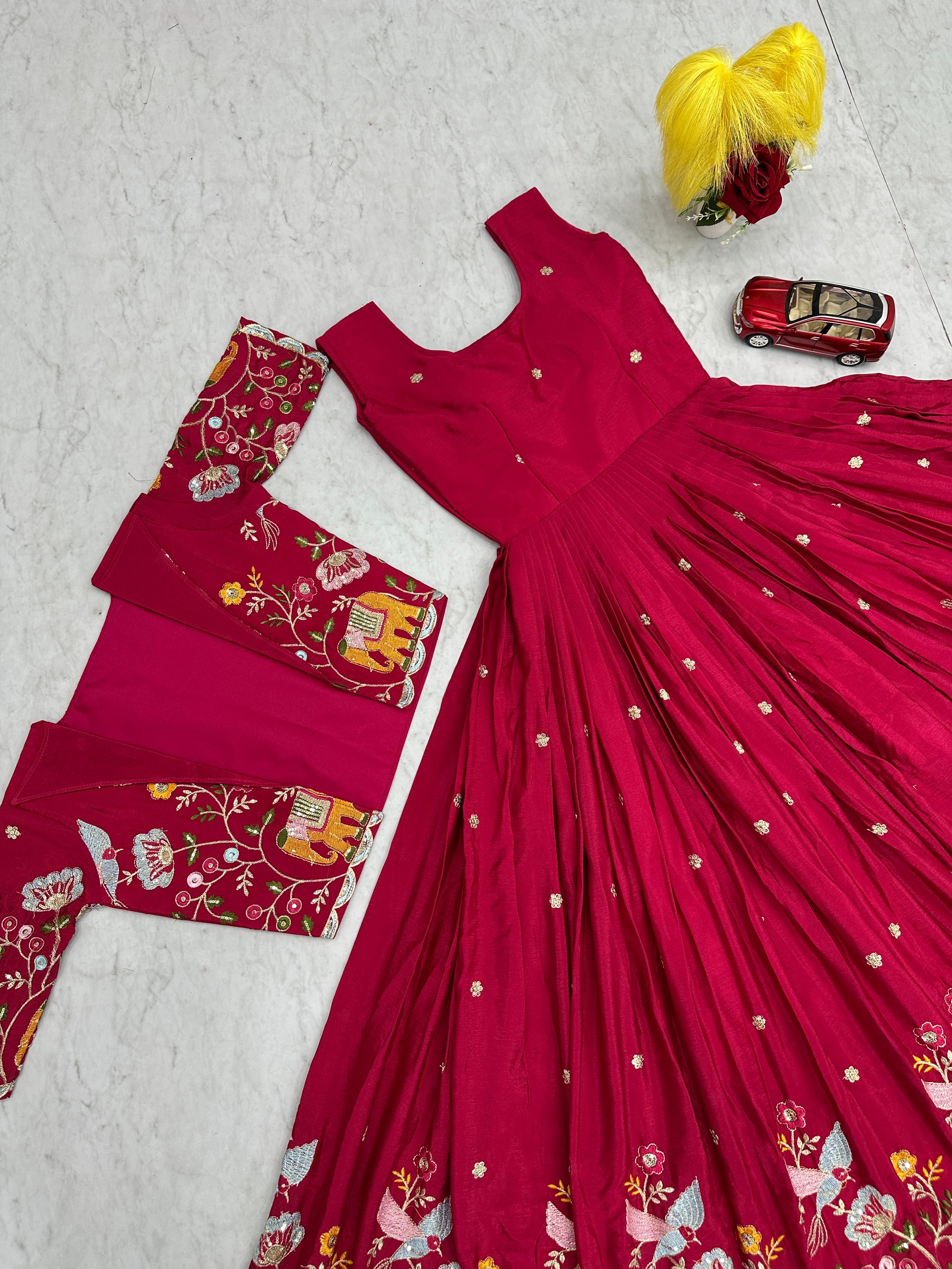 Embroidery work Gown with Jacket