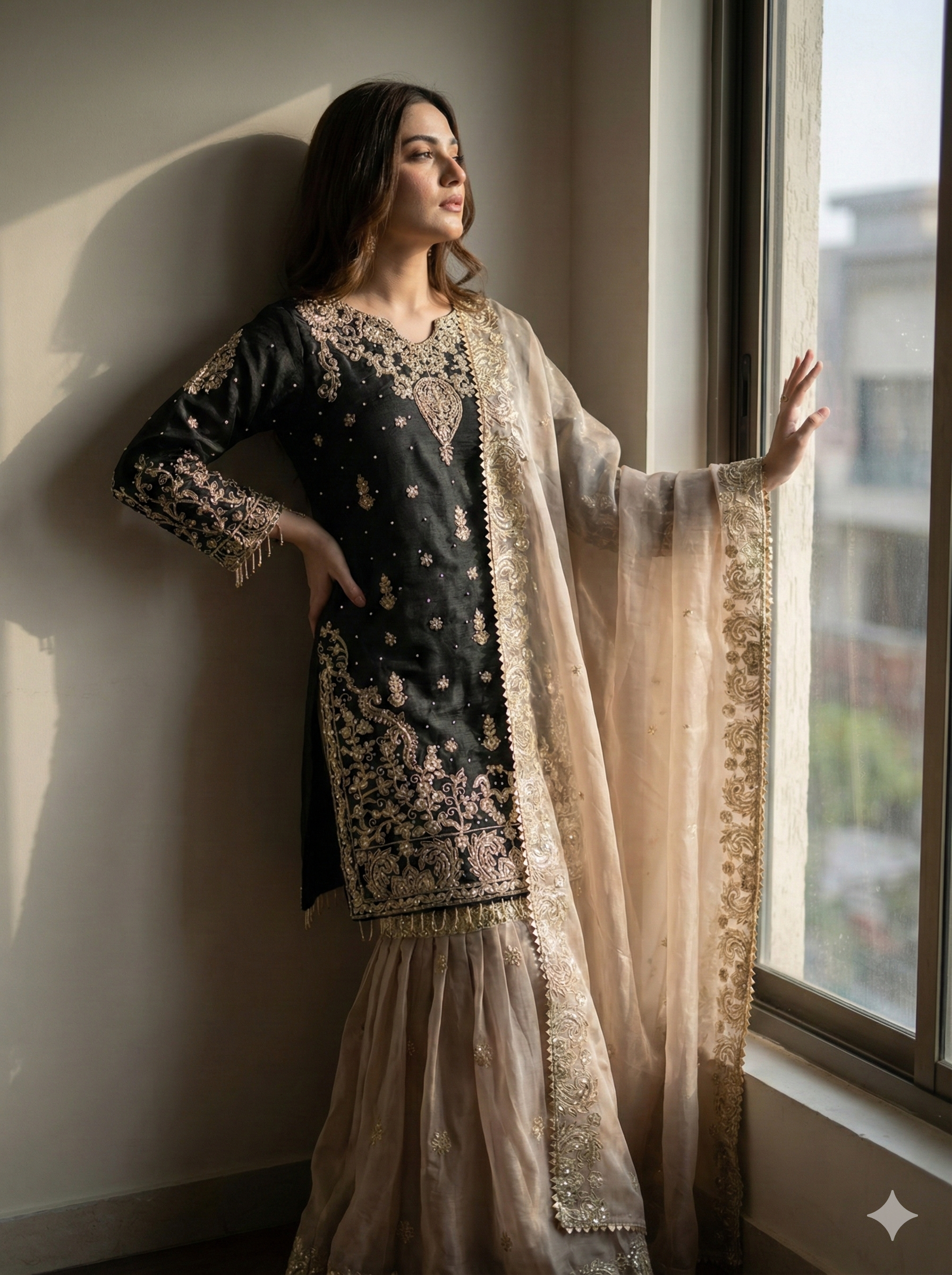 Pure Heavy GMY Silk Embroidered Coding Dori Sequence Work Set