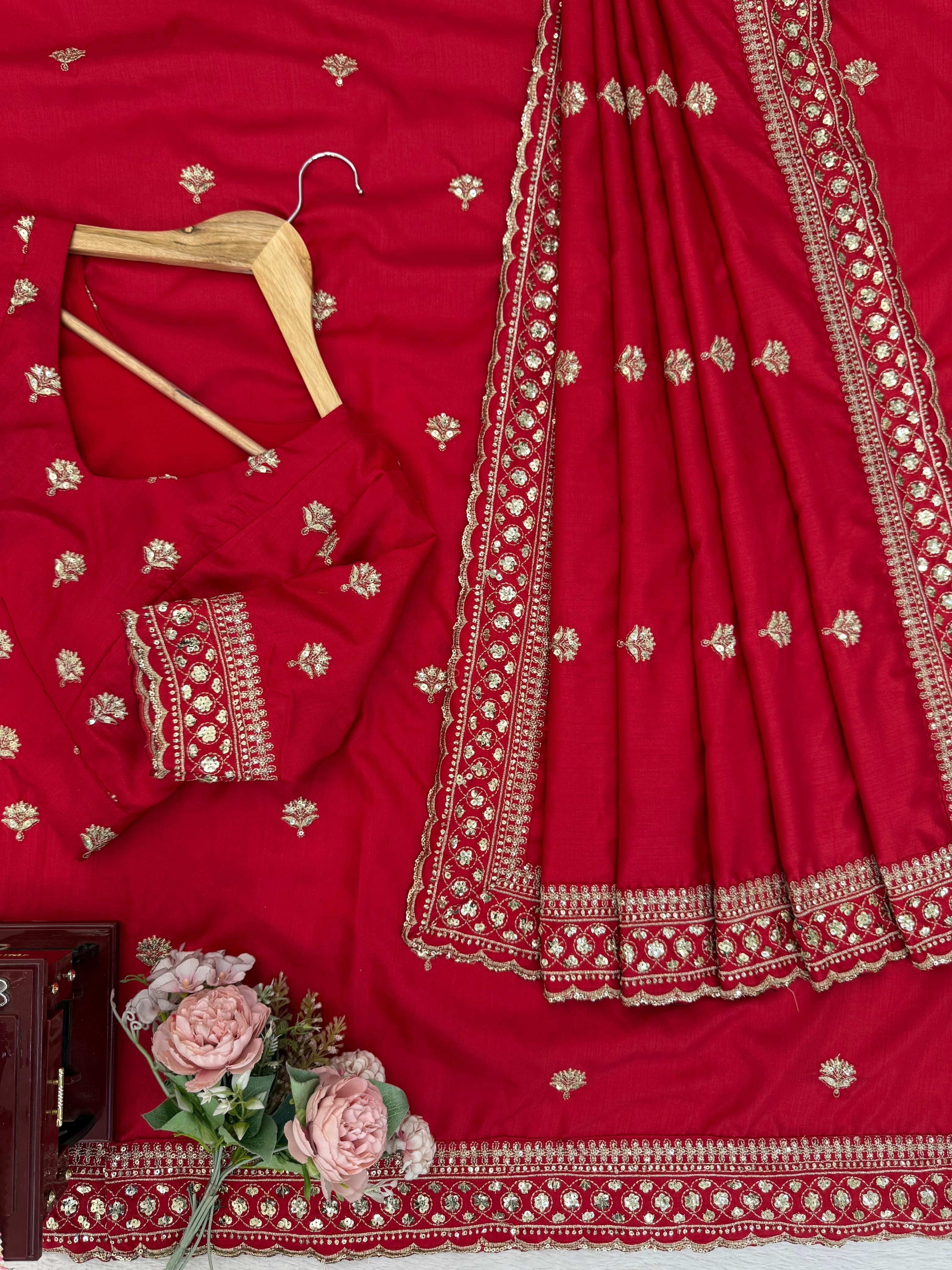 Luxury Designer Jalpari Silk Saree with Detailed Sequence Work