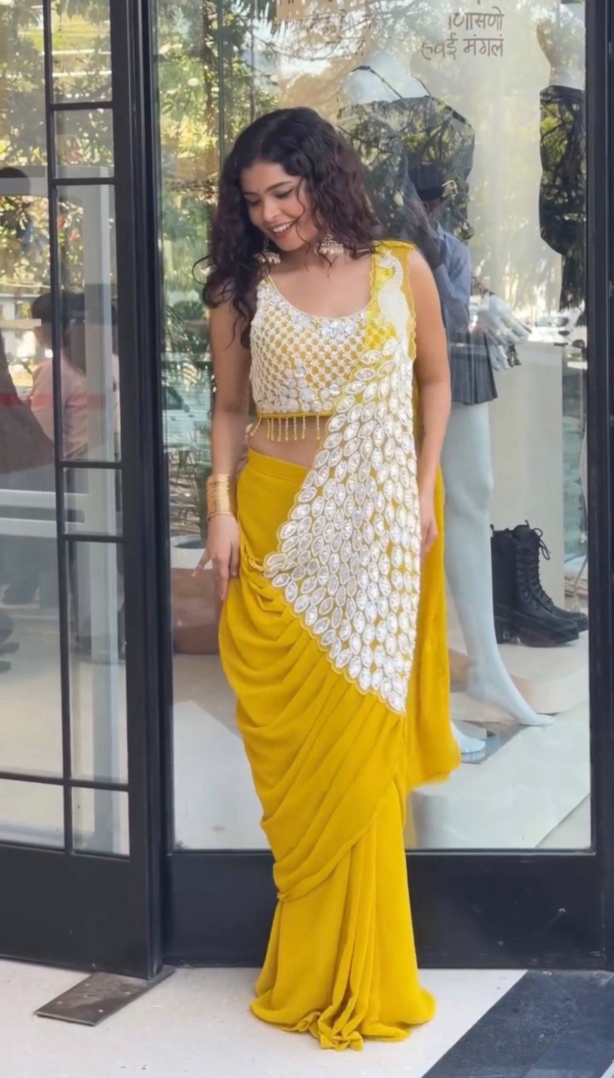 Premium Party Wear Drape Saree with Fully Stitched Embroidered Blouse