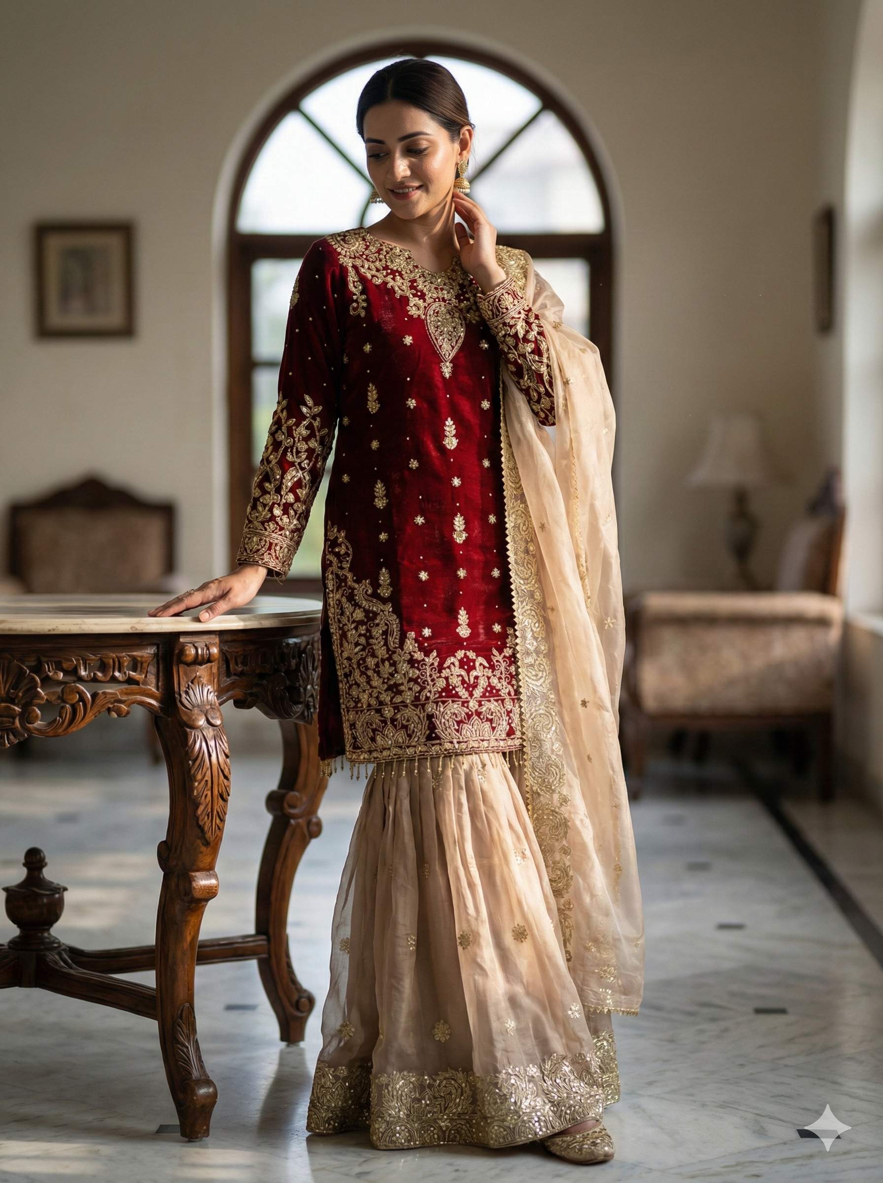 Pure Heavy GMY Silk Embroidered Coding Dori Sequence Work Set