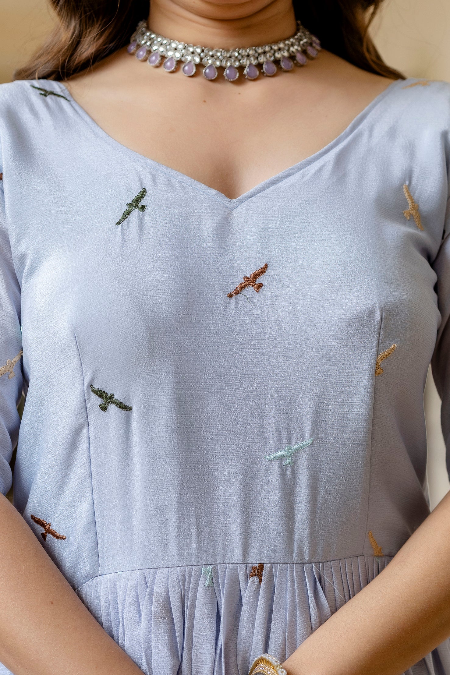 Premium Chinon Fabric Embroidered Gown with 3.5 Meter Flair & Dupatta | Ethnic Wear for Women