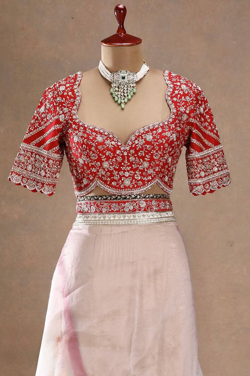 Traditional Tibby Silk Saree with Unstitched Mono Banglori Blouse