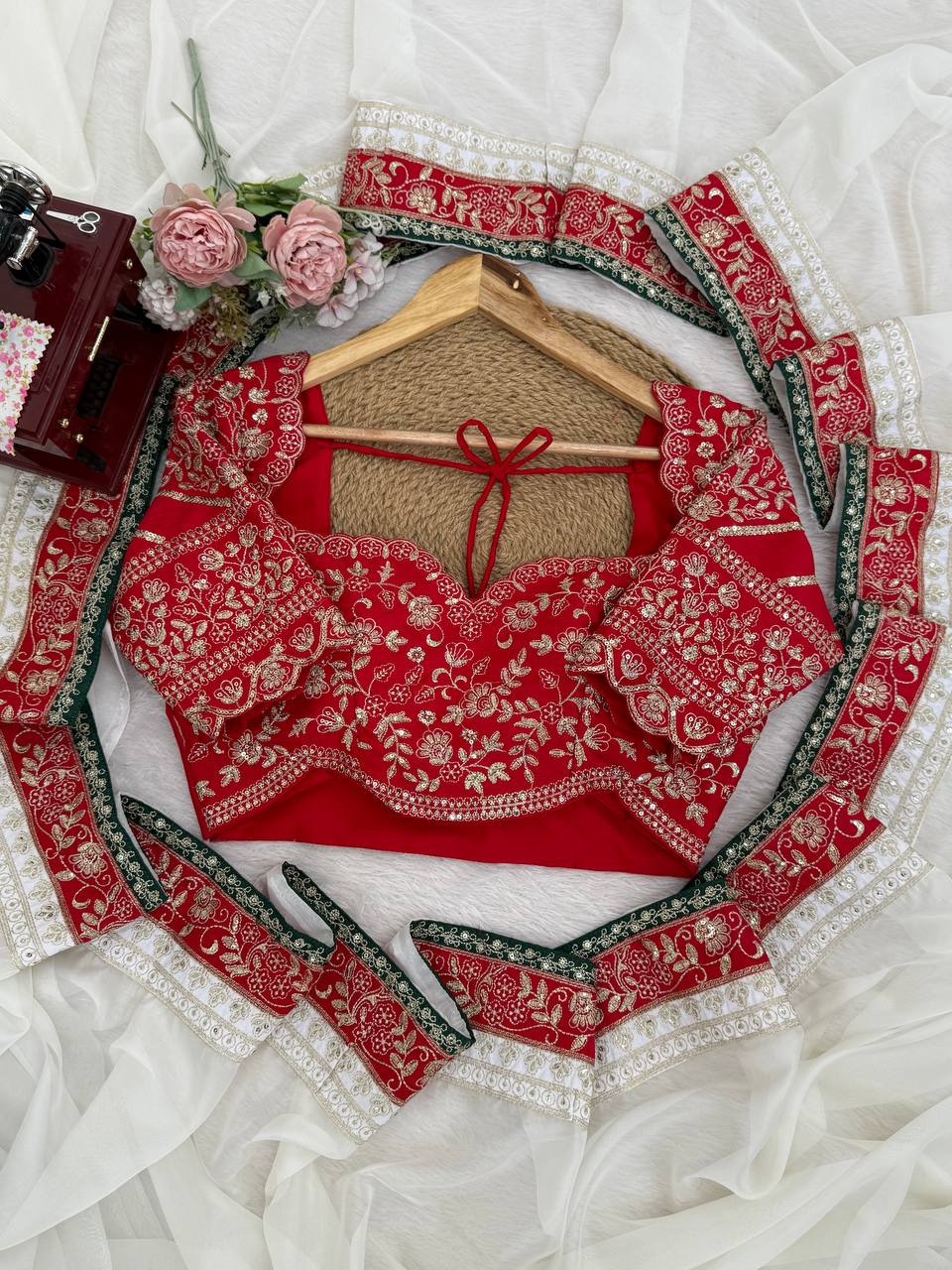 Traditional Tibby Silk Saree with Unstitched Mono Banglori Blouse