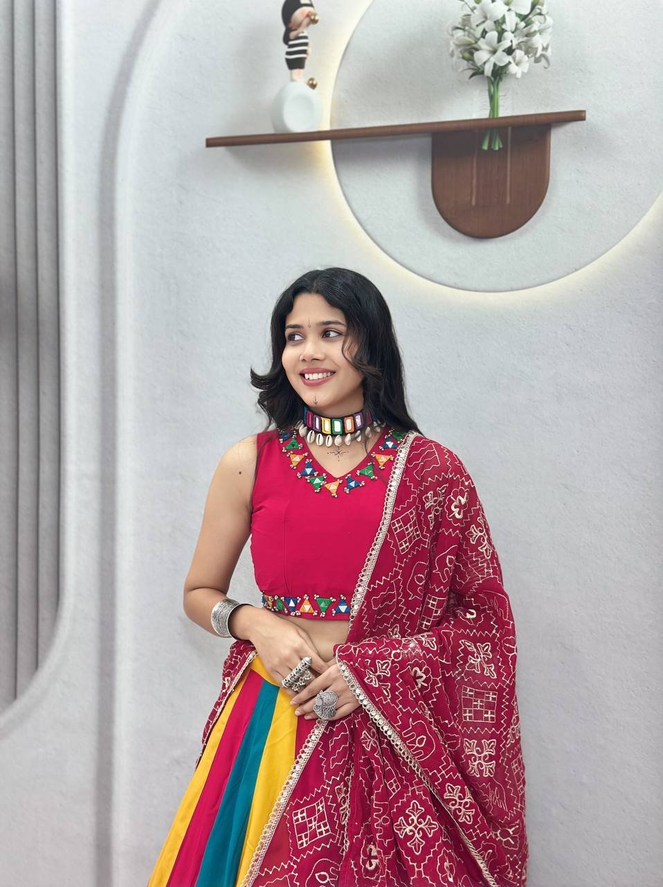 Navratri Special Multi-Colour Kali Pure Cotton Lehenga Choli