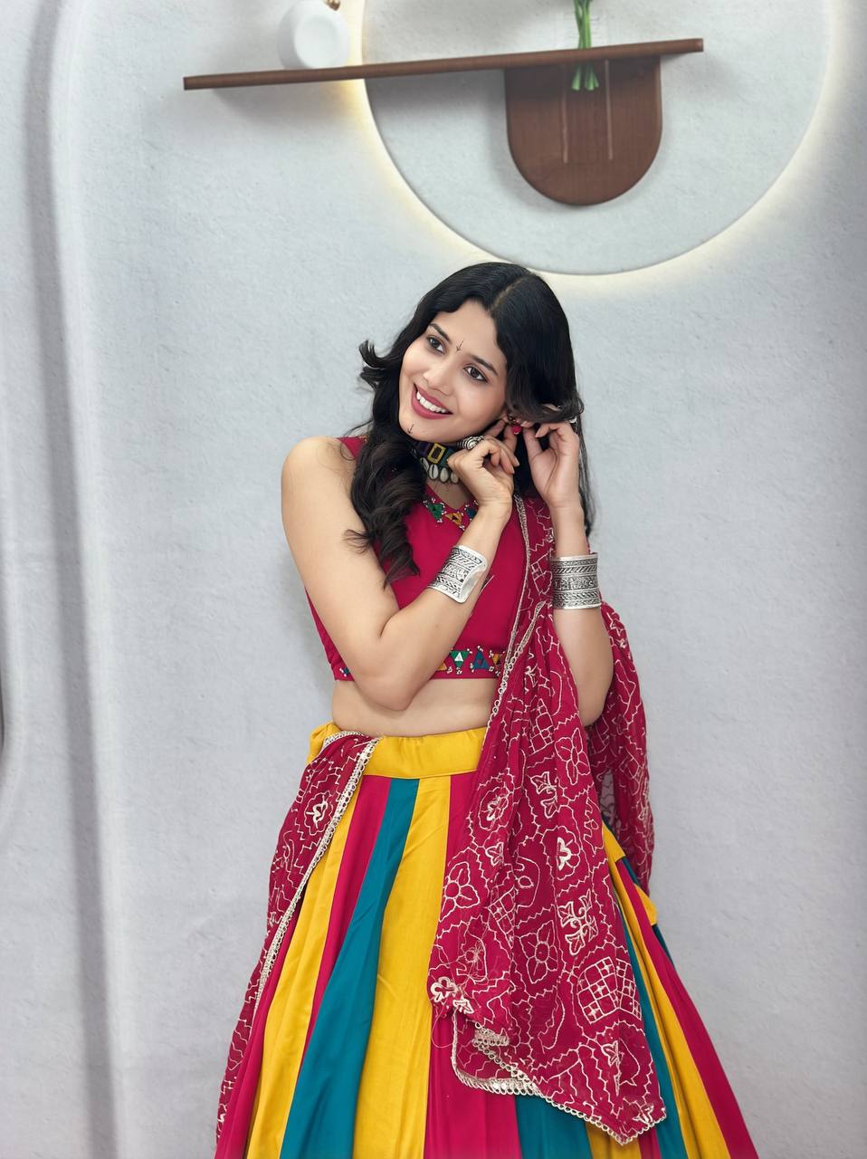 Navratri Special Multi-Colour Kali Pure Cotton Lehenga Choli