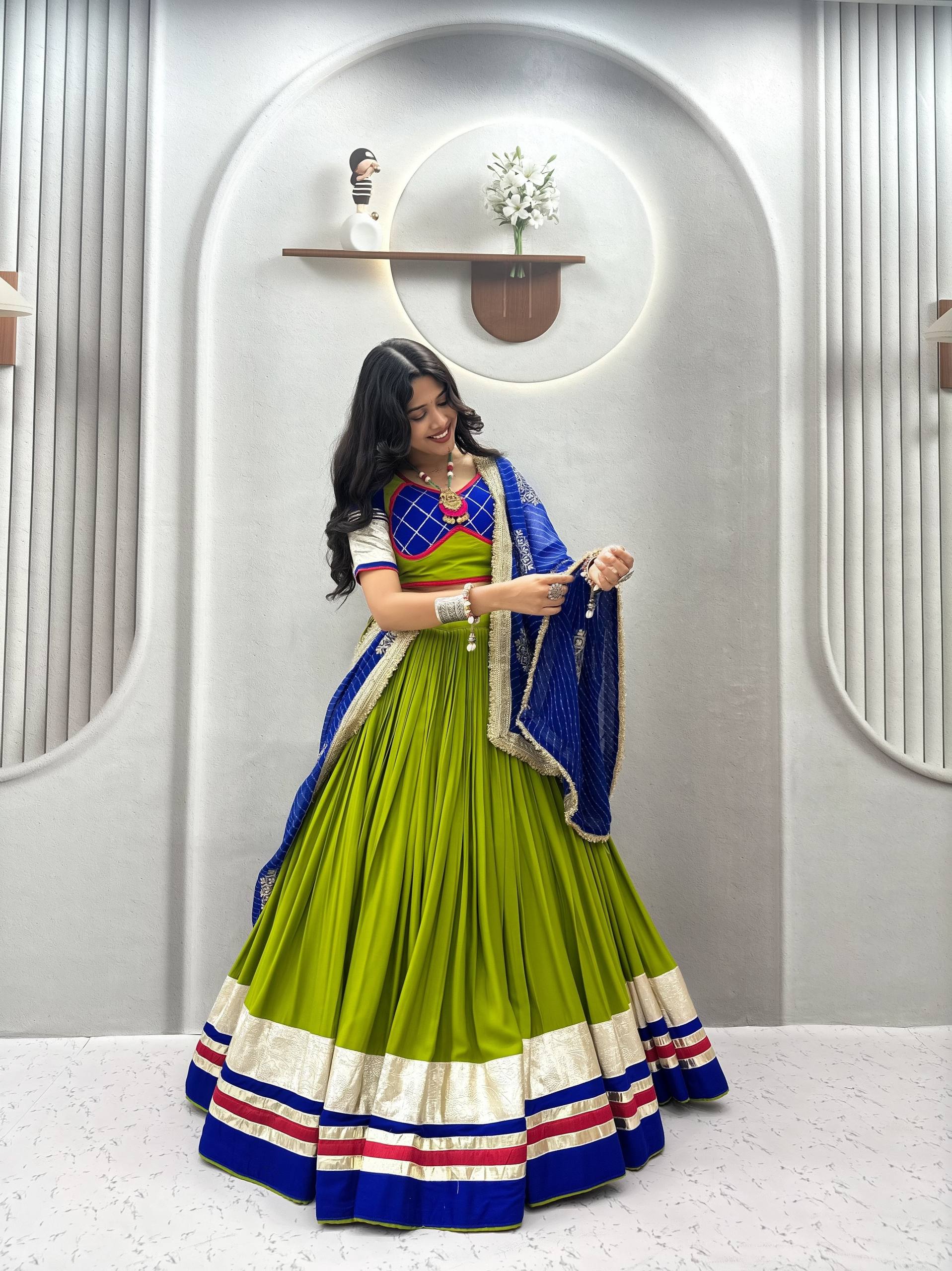 Navratri Special Heavy Ribbon Work Pure Cotton Lehenga Choli