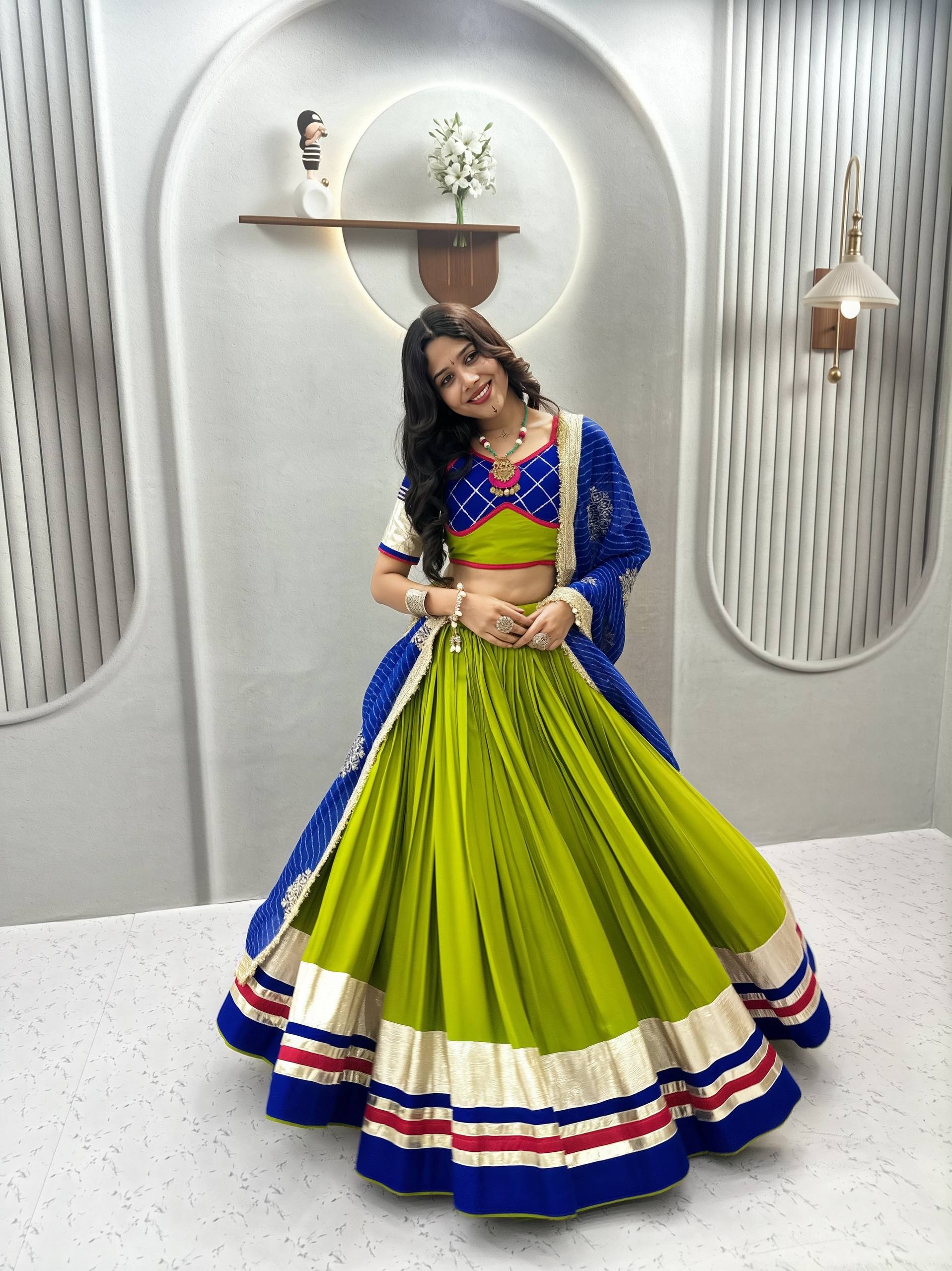 Navratri Special Heavy Ribbon Work Pure Cotton Lehenga Choli