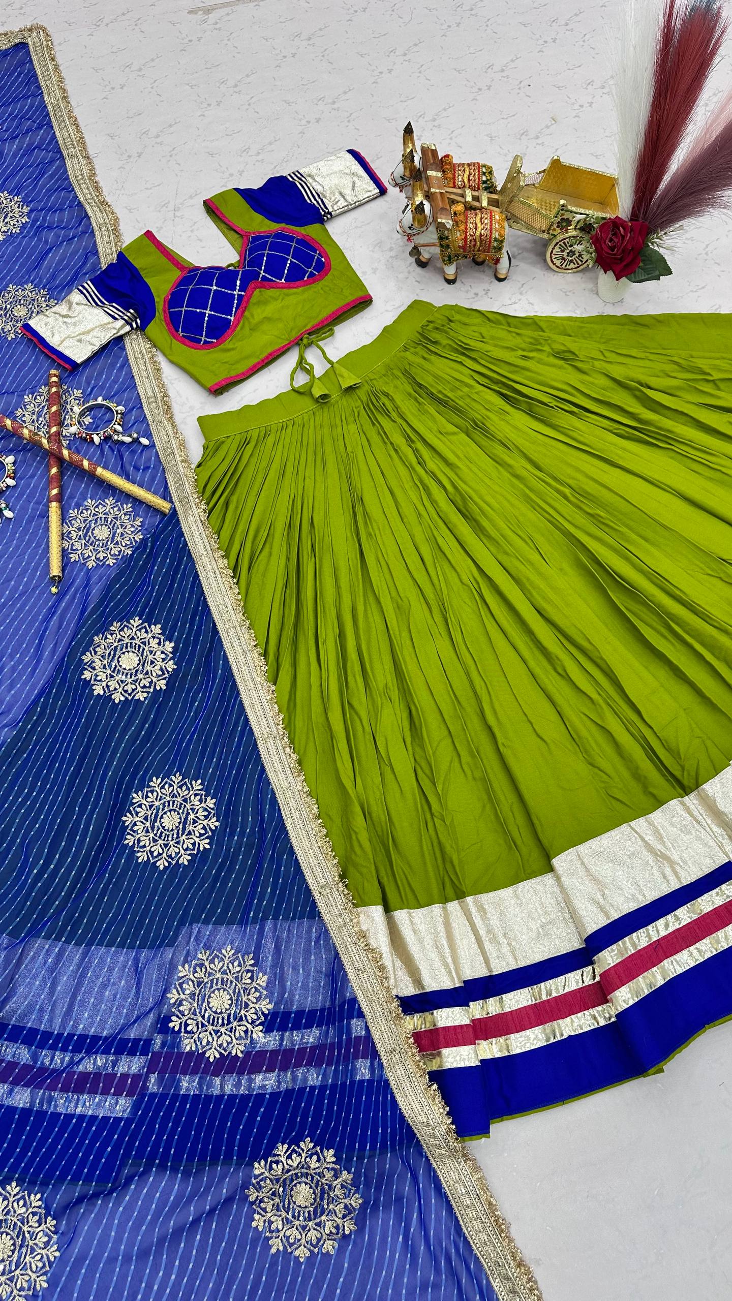 Navratri Special Heavy Ribbon Work Pure Cotton Lehenga Choli