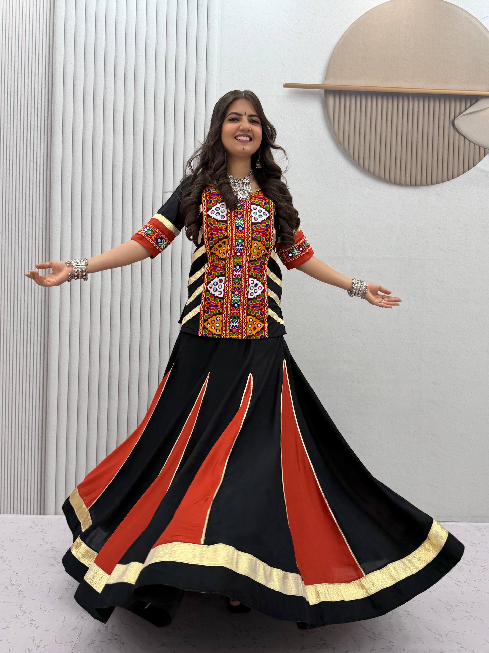 Traditional Pure Cotton Navratri Kediyu Lehenga Set