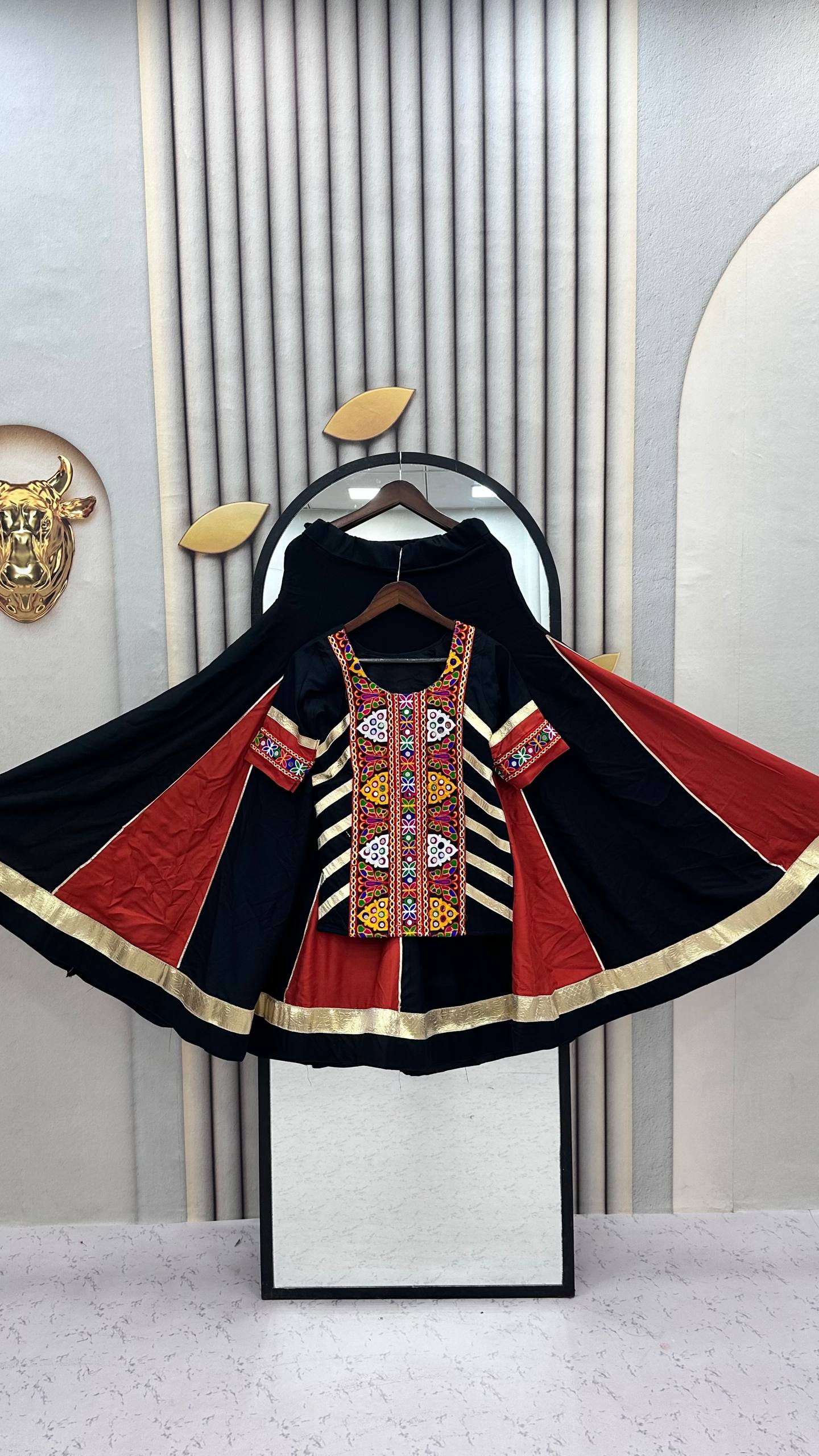 Traditional Pure Cotton Navratri Kediyu Lehenga Set