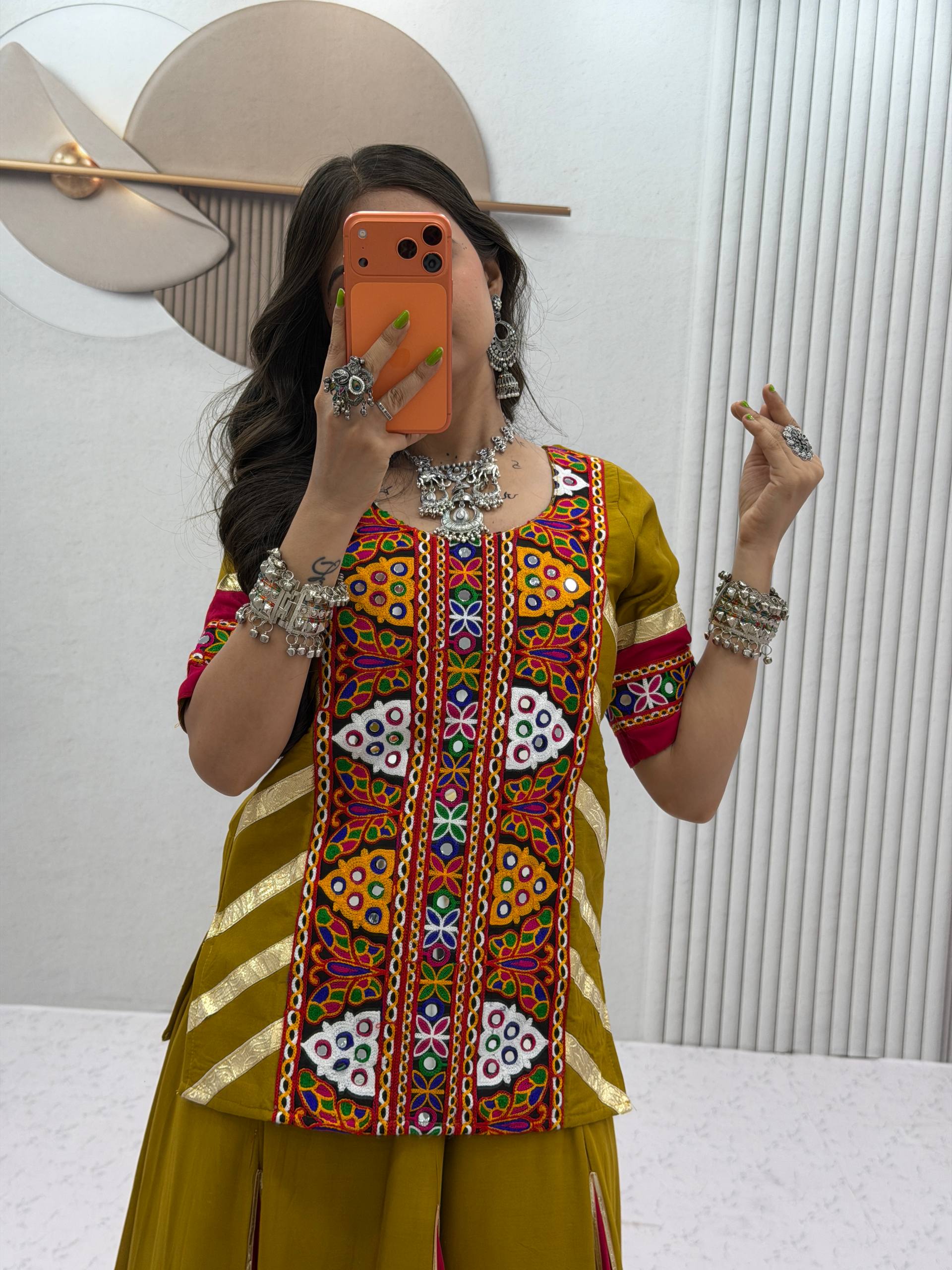 Traditional Pure Cotton Navratri Kediyu Lehenga Set