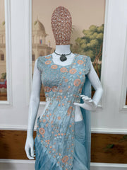 Premium Rangoli Silk Ready To Wear Saree with Embroidery & Beads Work | Stylish Party Wear Saree Set