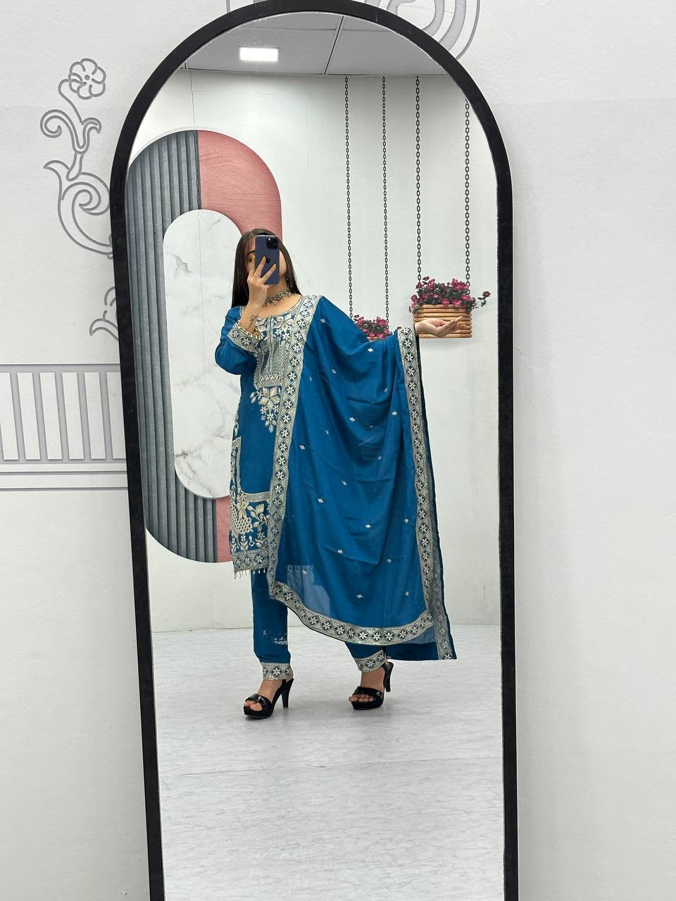 New Designer Party Wear suit-Pent and Dupatta Set