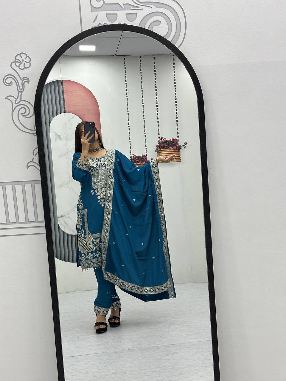 New Designer Party Wear suit-Pent and Dupatta Set