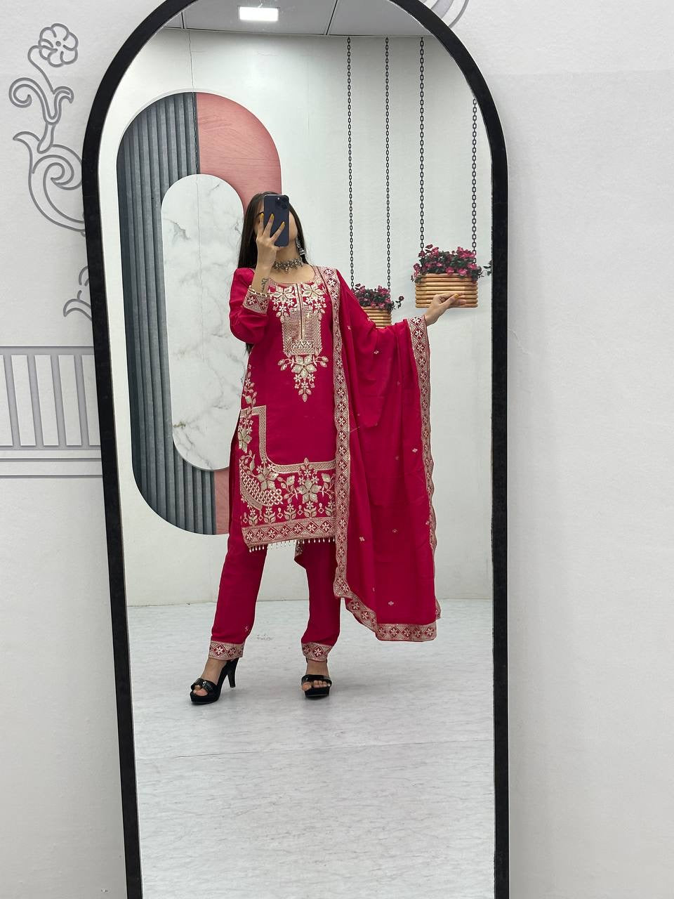 New Designer Party Wear suit-Pent and Dupatta Set