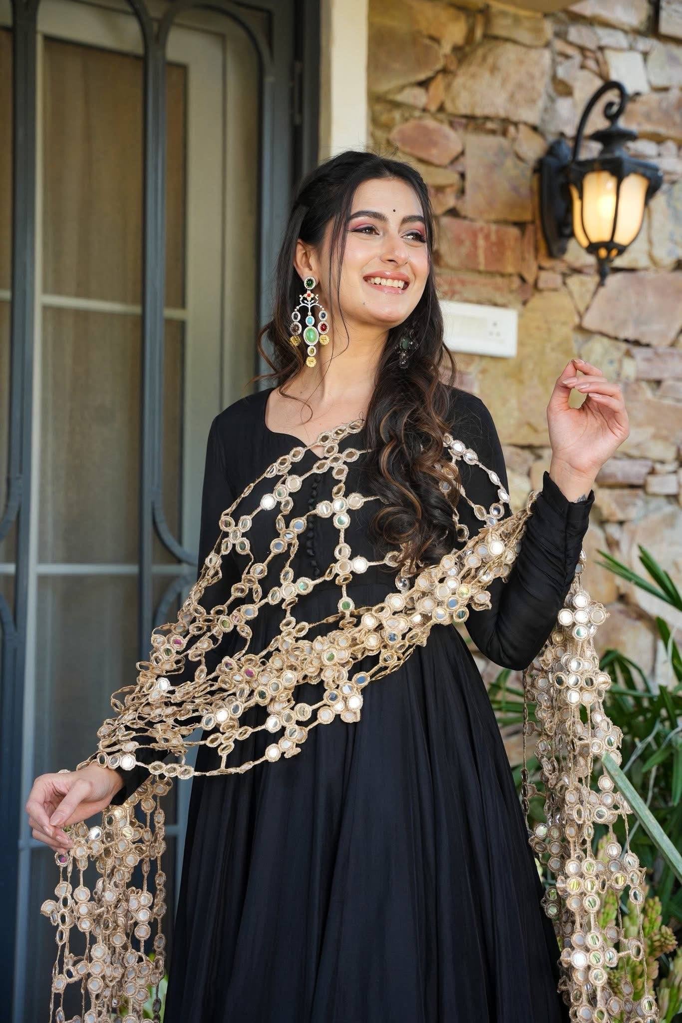 DEFINE NEW STYLE, 3 PIECES REAL MIRROR DUPATTA SET