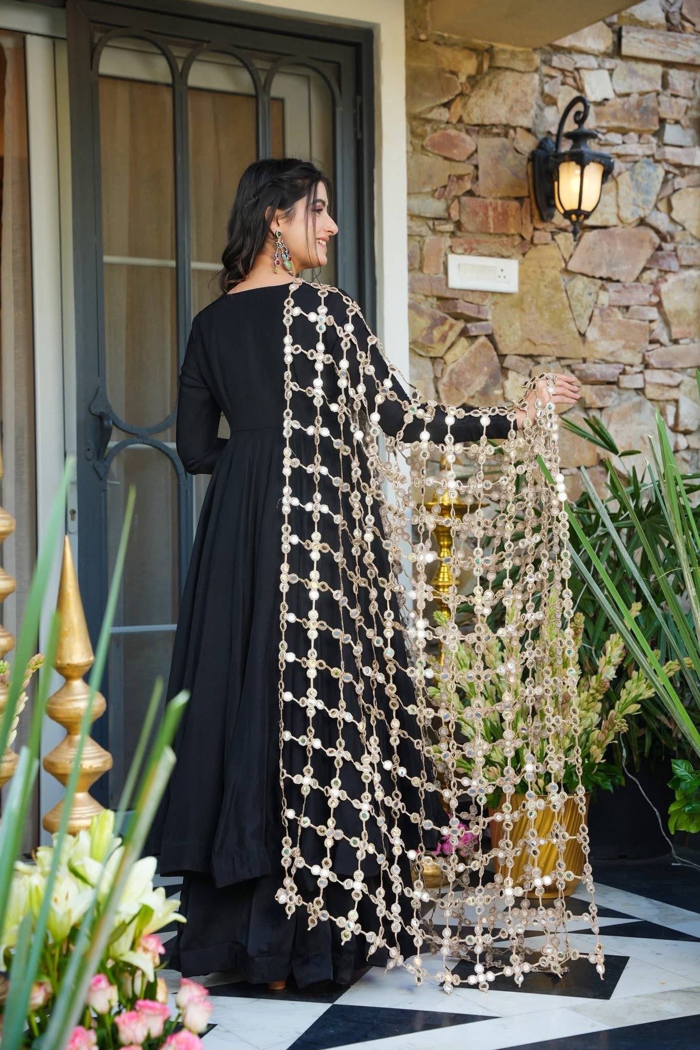 DEFINE NEW STYLE, 3 PIECES REAL MIRROR DUPATTA SET