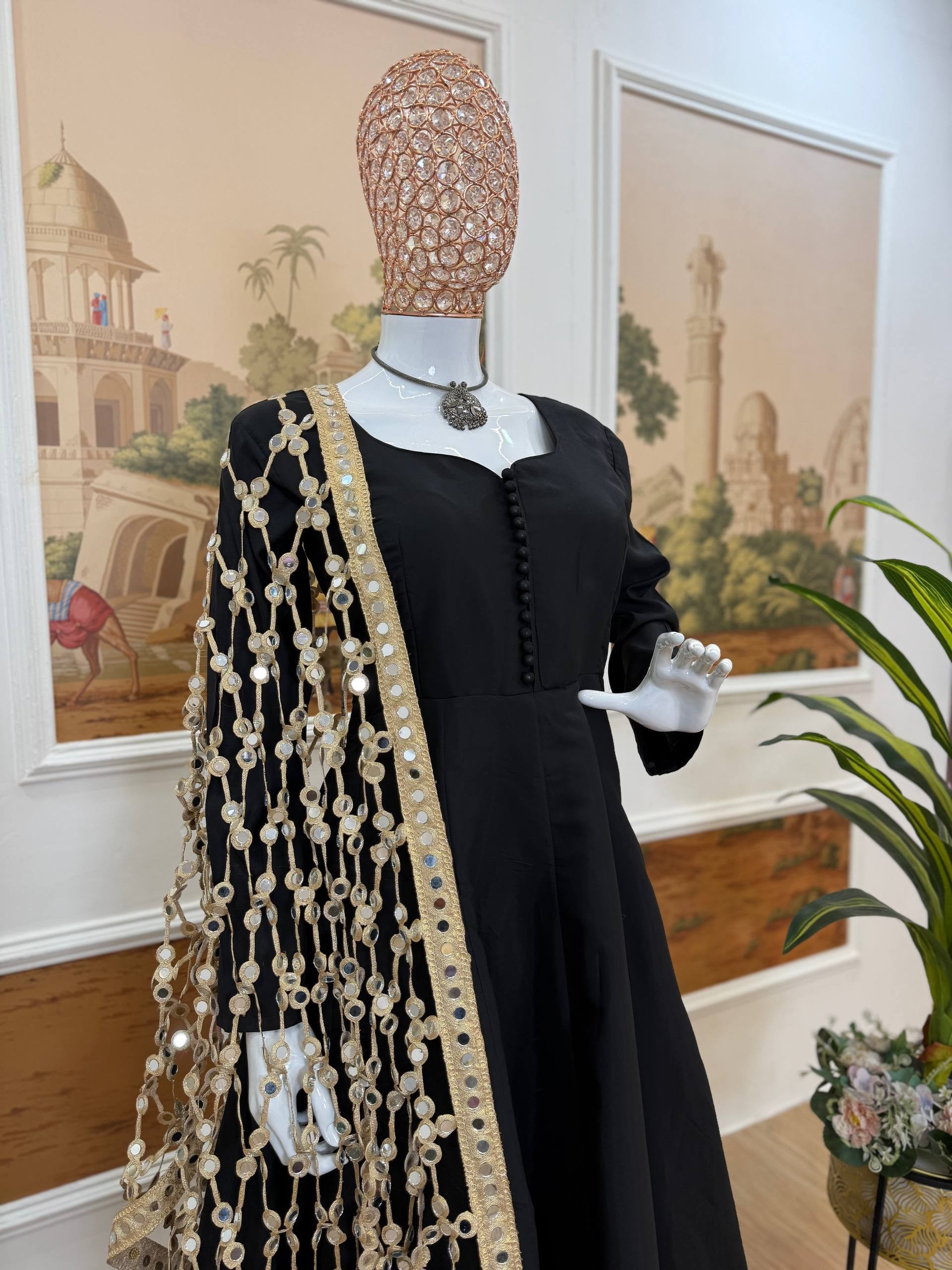 DEFINE NEW STYLE, 3 PIECES REAL MIRROR DUPATTA SET