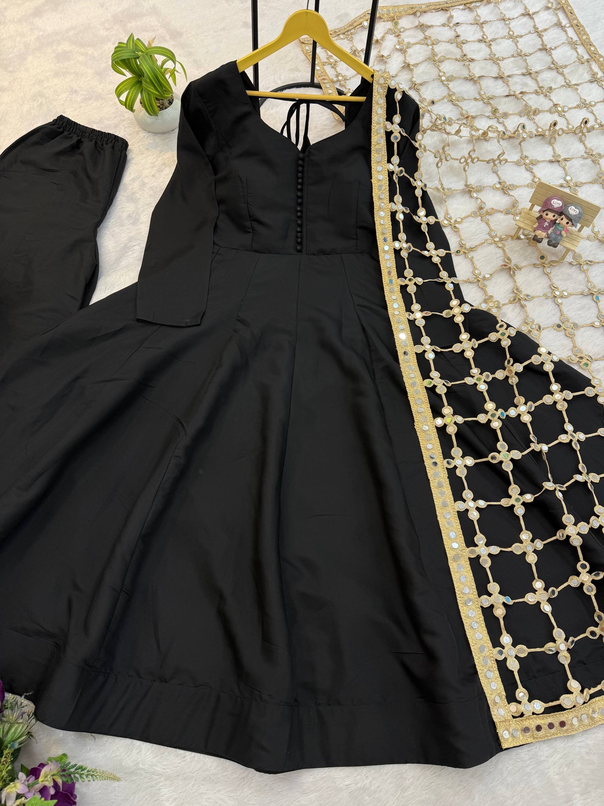 DEFINE NEW STYLE, 3 PIECES REAL MIRROR DUPATTA SET
