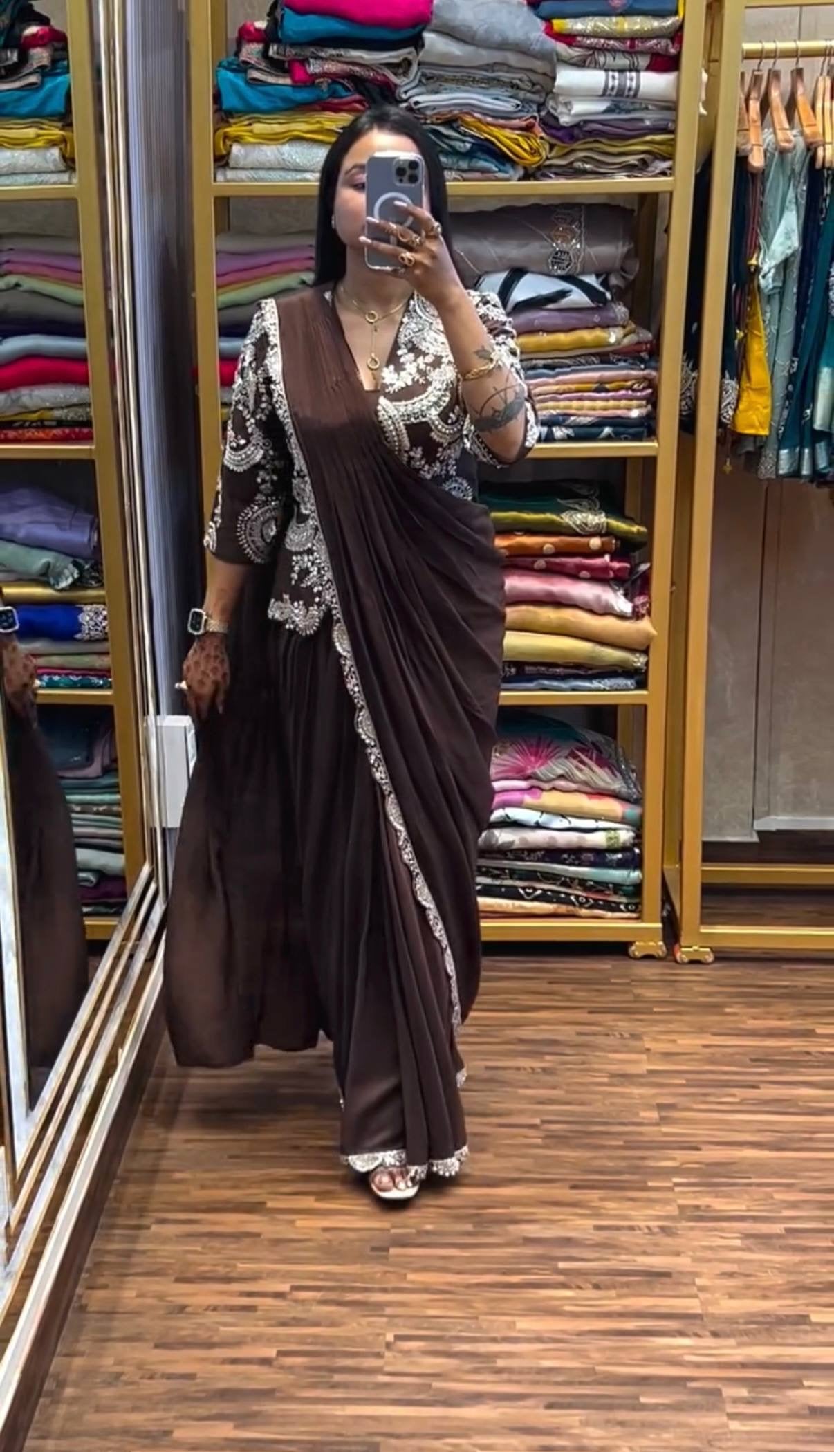 INDO-WESTERN DRAPE SAREE