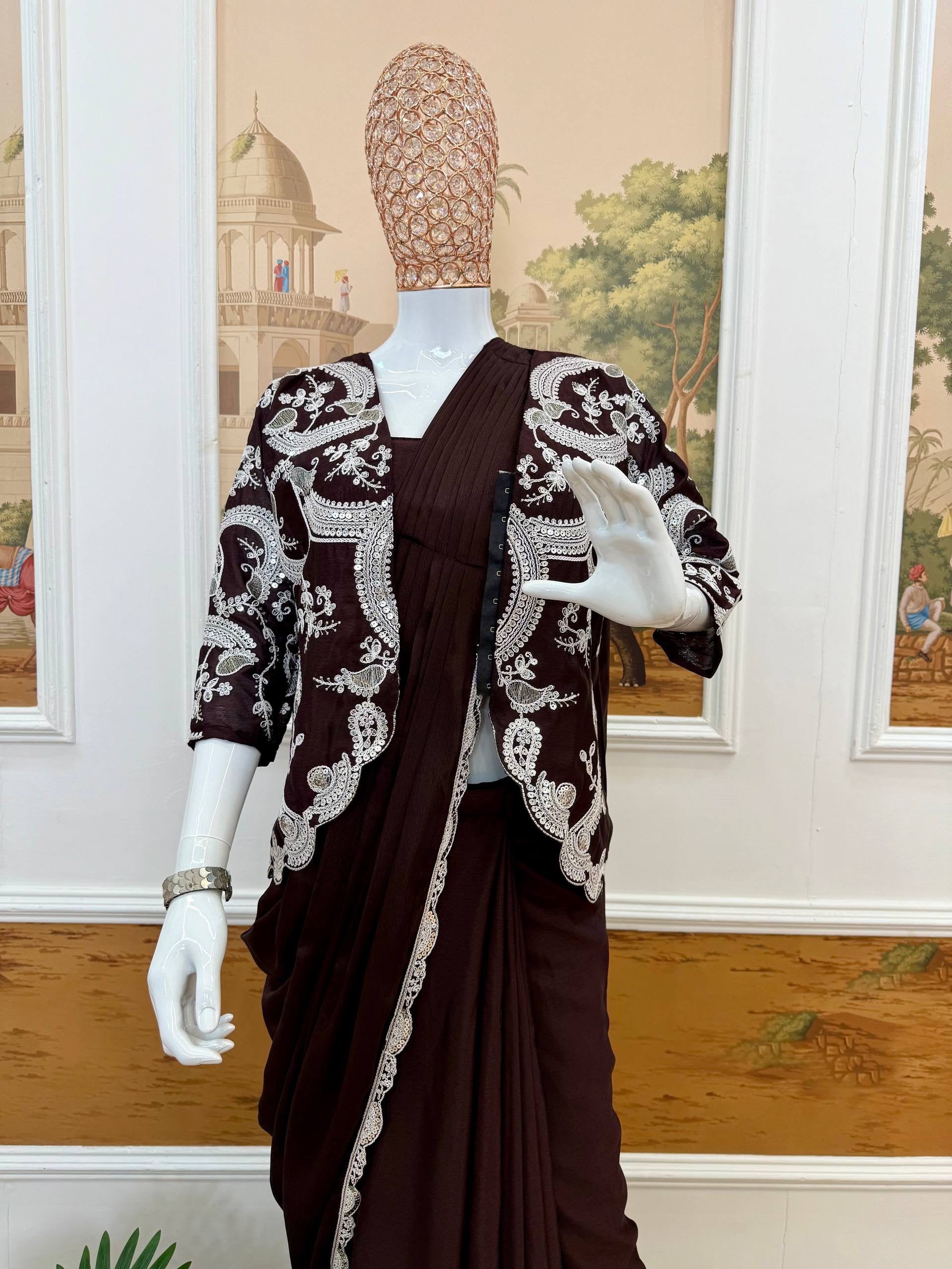 INDO-WESTERN DRAPE SAREE