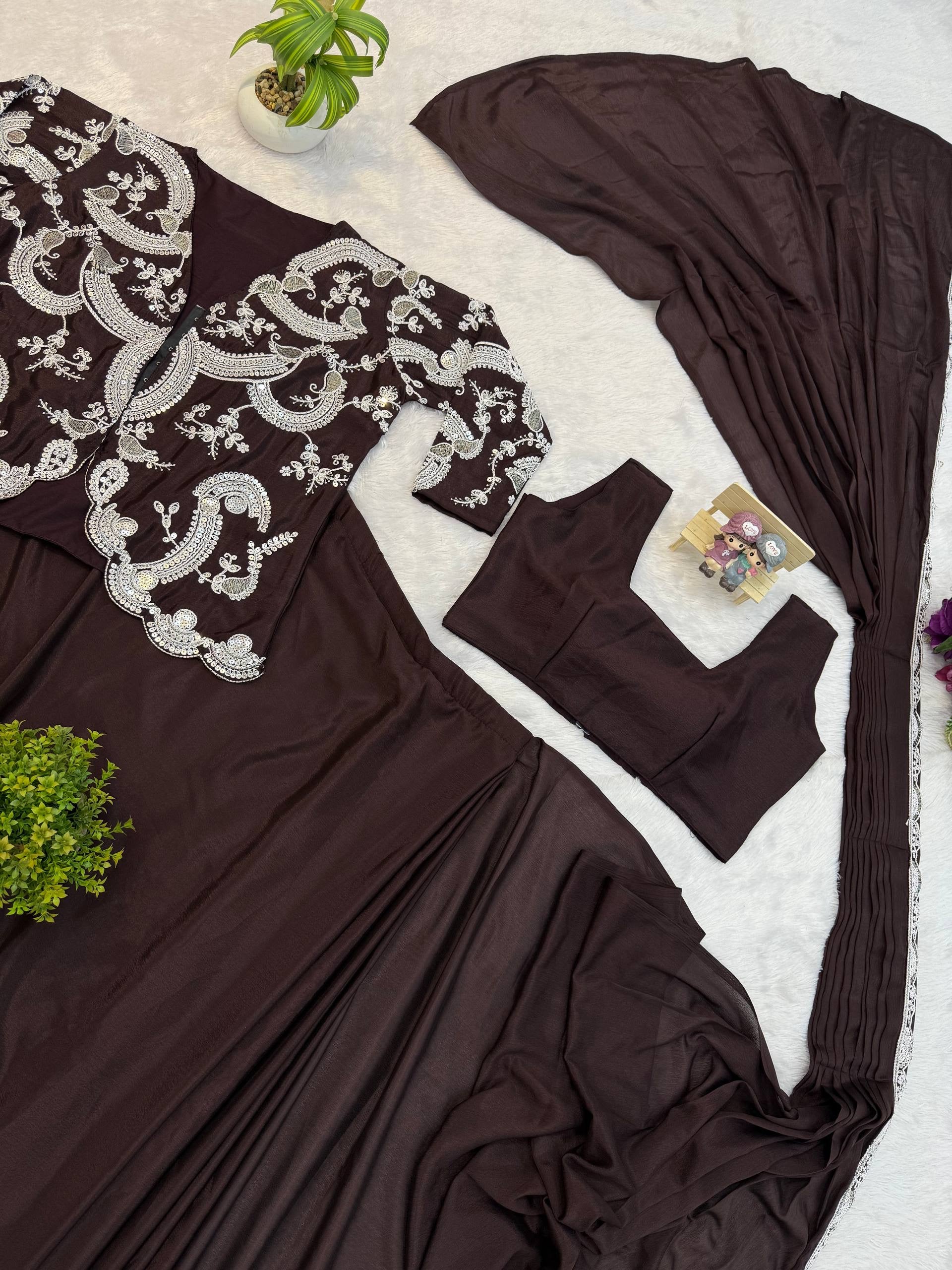 INDO-WESTERN DRAPE SAREE