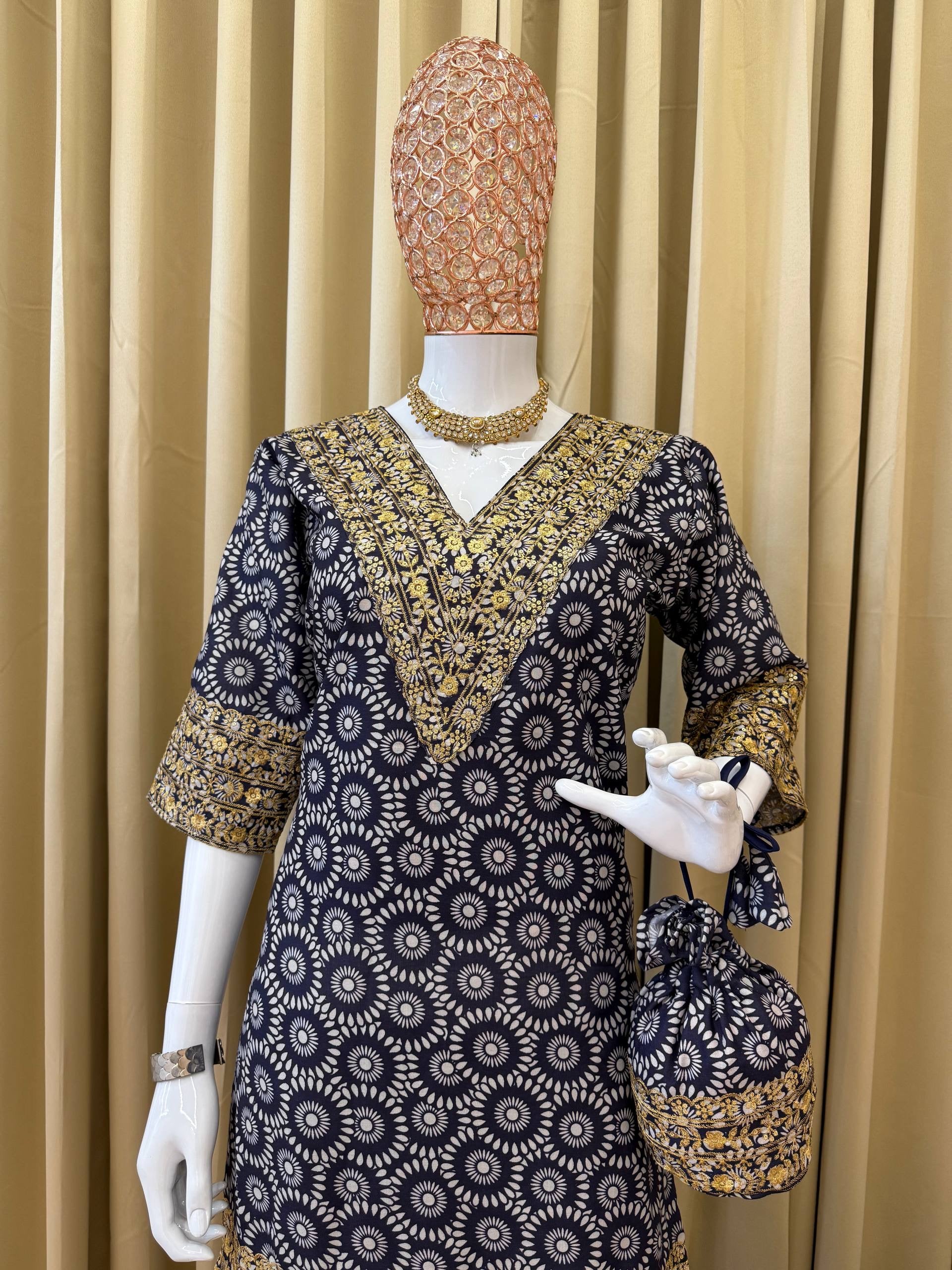 NEW SUPERHIT TRENDING FESTIVE COLLECTION CO-ORD SET WITH FULL EMBROIDERY WORK ON PRINTED MUL COTTON FABRIC