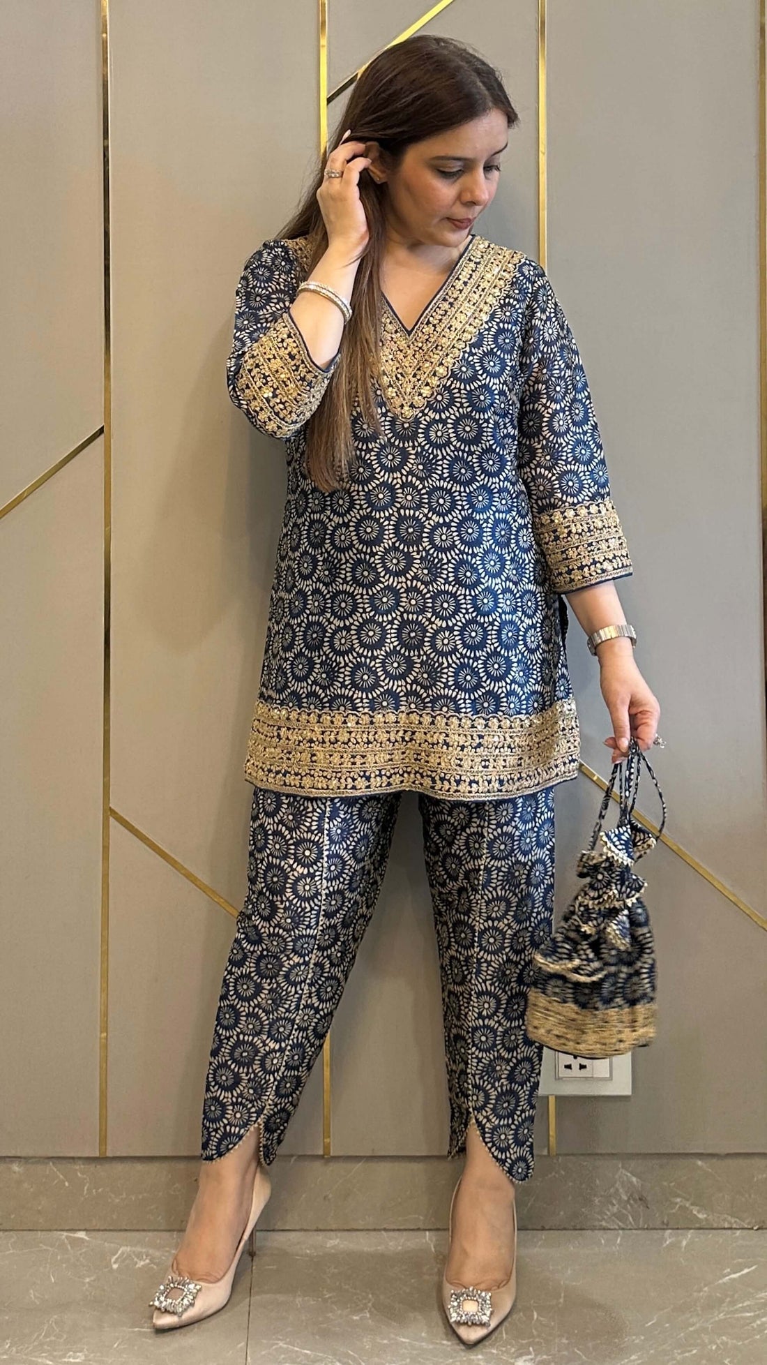 NEW SUPERHIT TRENDING FESTIVE COLLECTION CO-ORD SET WITH FULL EMBROIDERY WORK ON PRINTED MUL COTTON FABRIC