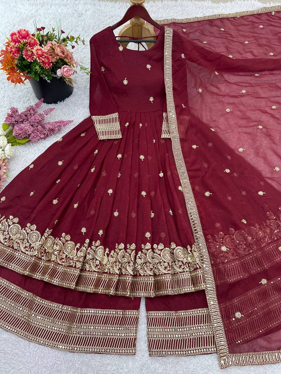 Elegant Heavy Embroidered Sequence Work Set