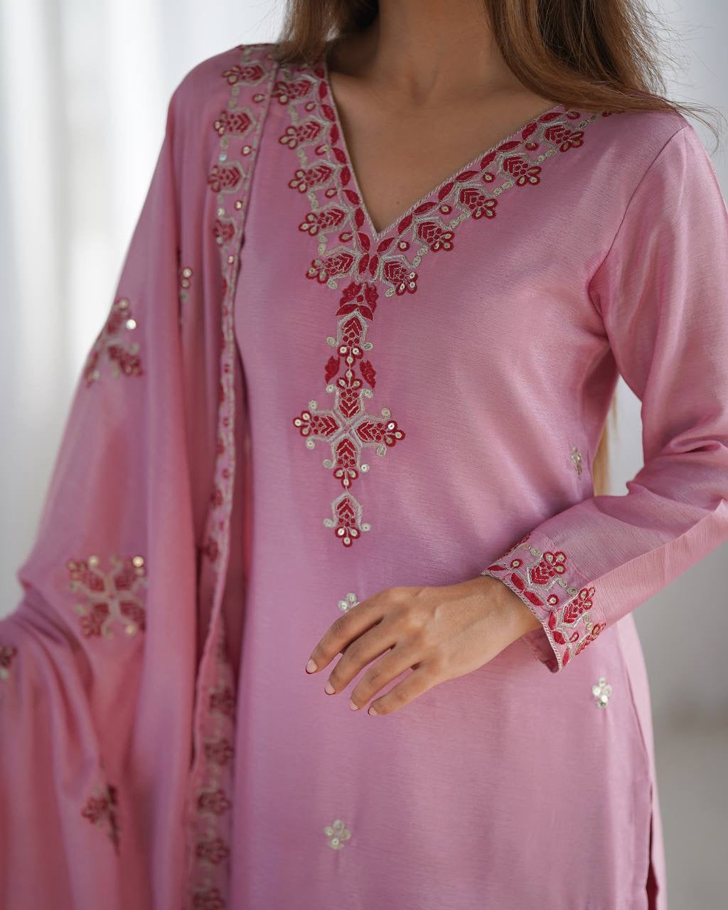 Designer Party Wear Look Top-Bottom and Dupatta With Heavy Embroidery Work