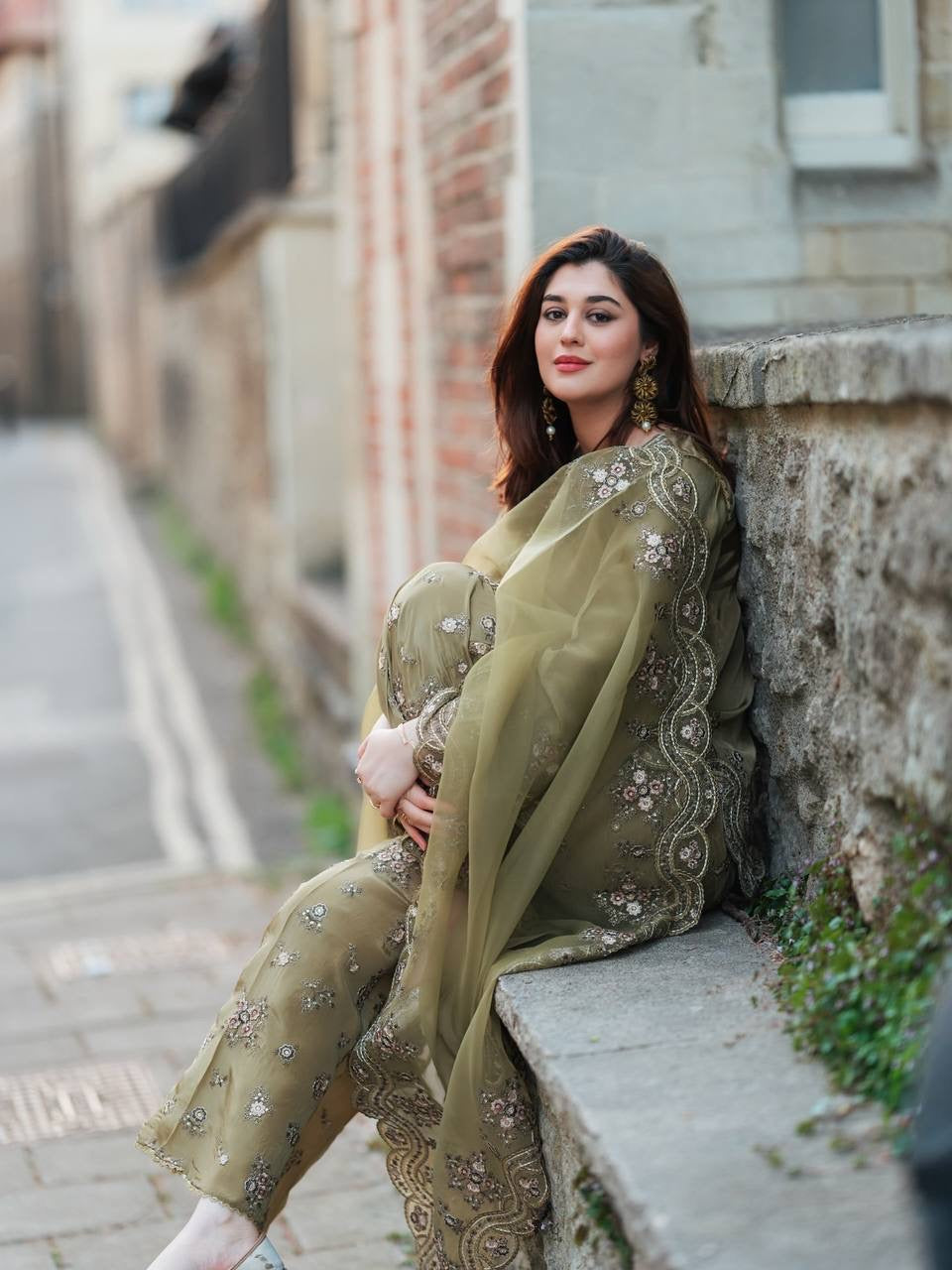 French Crep Silk Top-Bottom And Dupatta Set Fully Stitched Ready To Wear