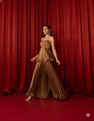 WEDDING SEASON OUR SEQUENCE EMBROIDERED TOP, PLAZZO AND DUPATTA