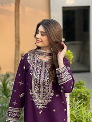 SEQUENCE EMBROIDERY WORKED TOP, PANT AND DUPATTA