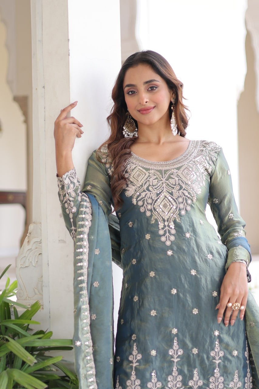 PREMIUM DESIGNER READYMADE TOP-SHARARA-DUPATTA