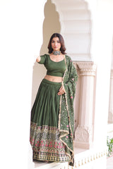 Lehenga Choli With Heavy Sequins & Thread Embroidered work