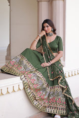 Lehenga Choli With Heavy Sequins & Thread Embroidered work