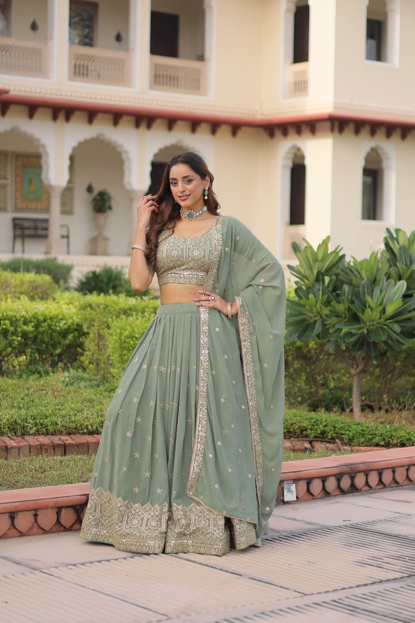 Premium Designer Sequins Embroiderd Readymade Lehenga choli Set
