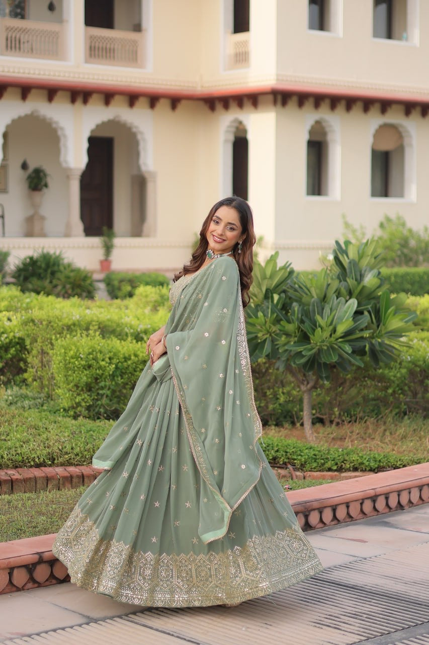 Premium Designer Sequins Embroiderd Readymade Lehenga choli Set